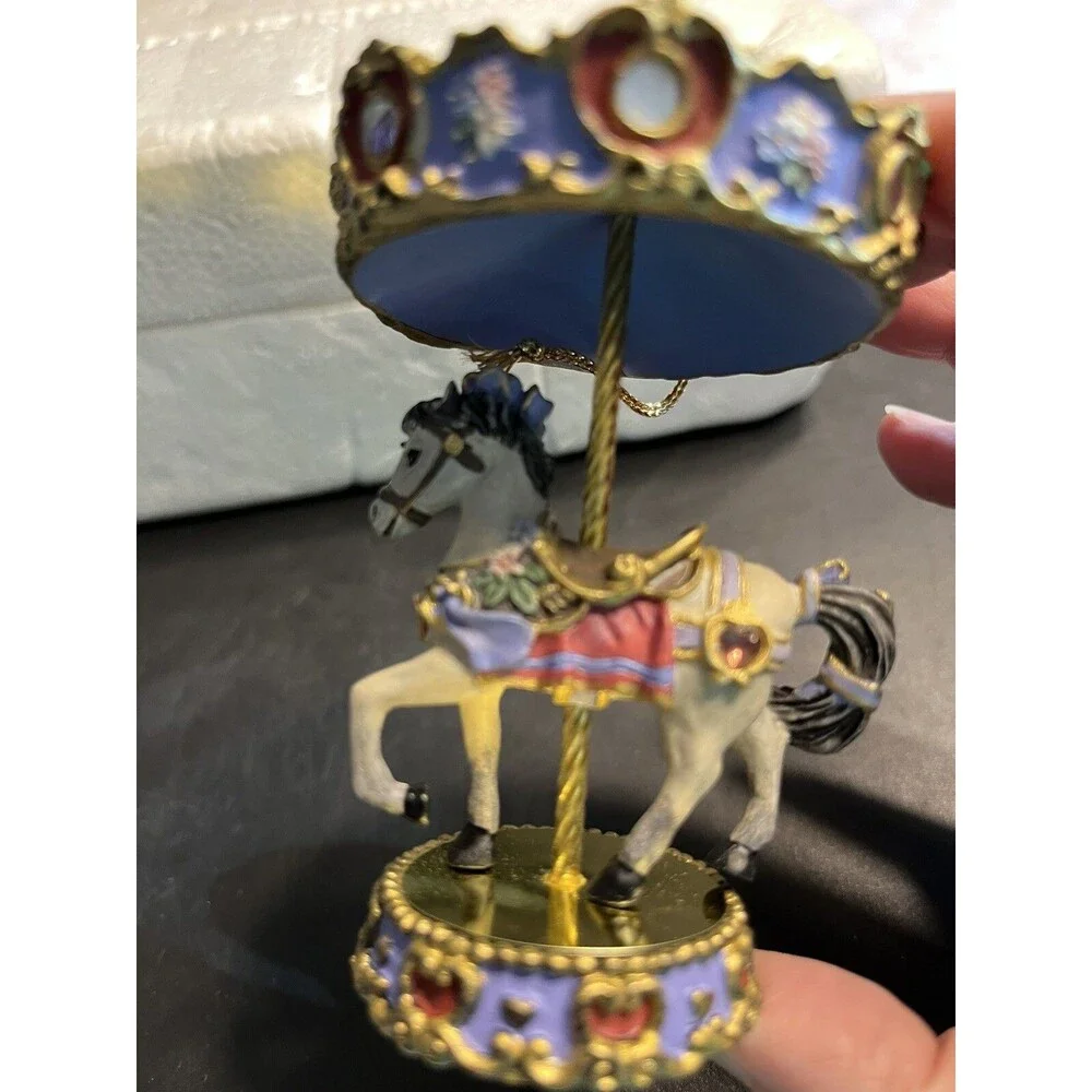 Bradford Edition Horse Carousels for All Seasons Ornaments 3pc NIB COA